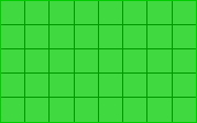 Rektangel med åtte ruter i lengde og fem ruter i høyde.